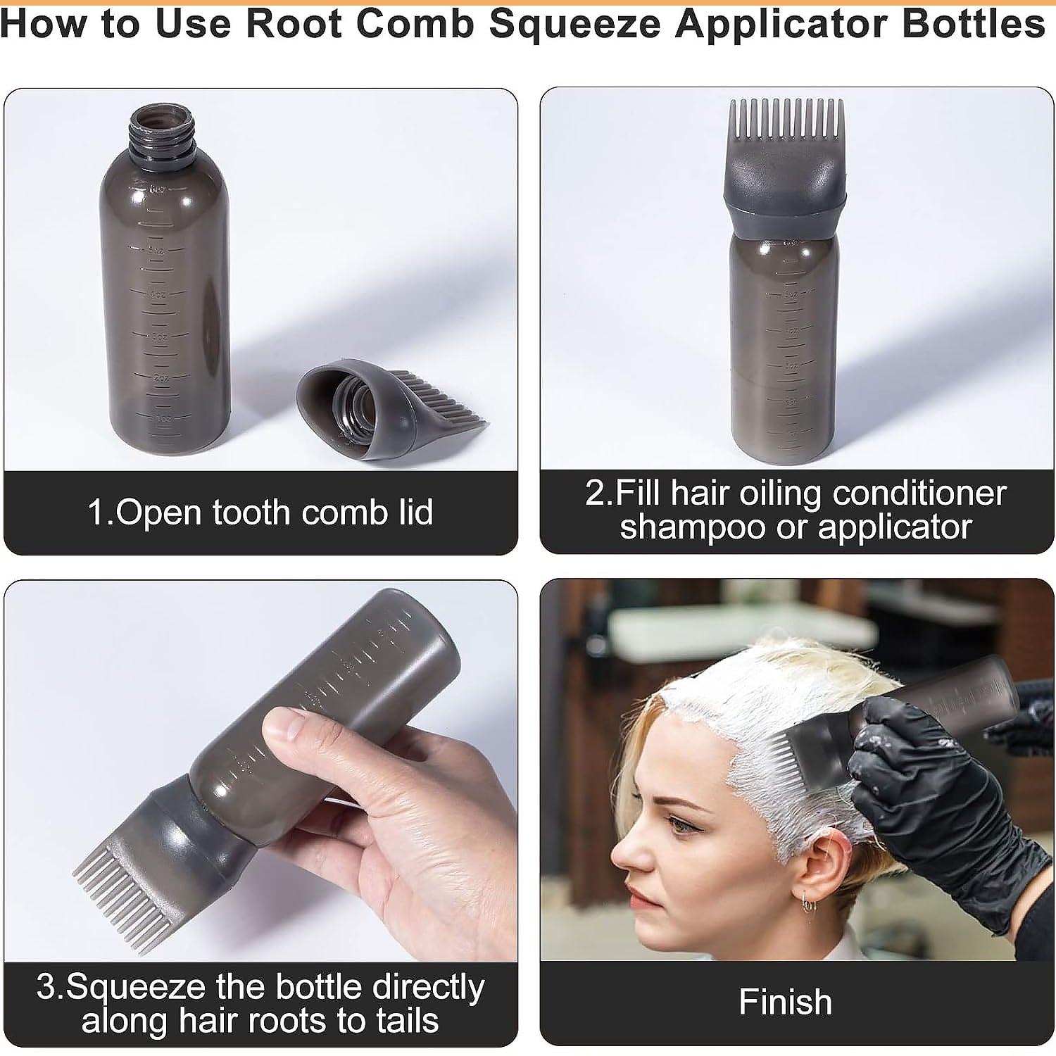 Comb Applicator Bottle, Hair Oil Applicator Bottle for Hair Dye Bottle Applicator Brush with Graduated Scale, Professional Brush Applicator Comb Hairdressing Coloring Styling Tool (1 Pc), Hair accessories Comb Applicator Bottle, Hair Oil Applicator Bottle for Hair Dye Bottle Applicator Brush with Graduated Scale, Professional Brush Applicator Comb Hairdressing Coloring Styling Tool (1 Pc), Hair accessories